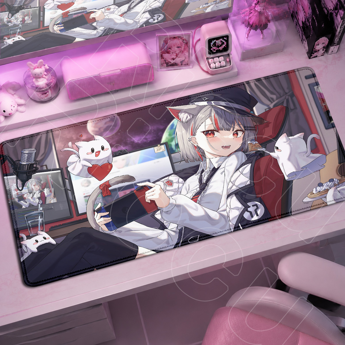 Gaming Keyboard High Ground - แผ่นรองเมาส์อนิเมะ Kawaii Girl Neneko Mashiro StelLive