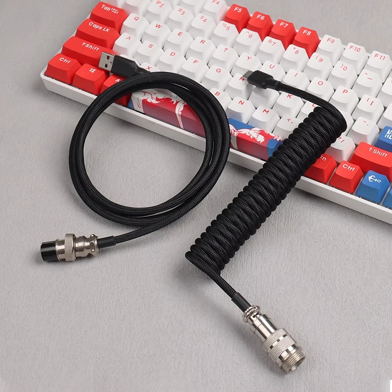 Gaming Keyboard Types - สายคีย์บอร์ดแบบขดขนาด 180 ซม. ชนิด Type C