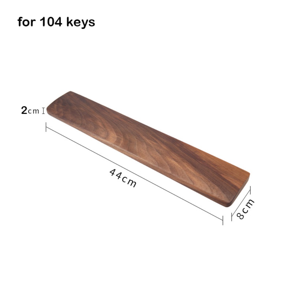 Wrist Rest Wood - ที่รองข้อมือคีย์บอร์ดไม้ใหม่สำหรับคีย์บอร์ด 60/87/104 คีย์ แผ่นรองฝ่ามือกันคราบ ทำจากไม้วอลนัท ออกแบบตามหลักสรีรศาสตร์สำหรับคีย์บอร์ดแบบกลไก