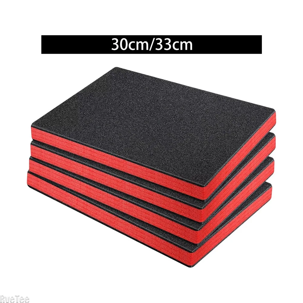 Polyurethane Foam Sheet - 4 ชิ้นกล่องเครื่องมือโฟมแทรกบรรจุแผ่นโฟมกล้องกันกระแทกใส่แผ่นสําหรับขนส่ง DIY หัตถกรรมกล่องเครื่องมือ Liner