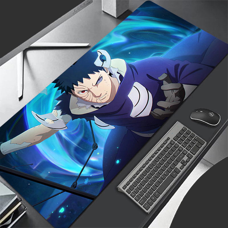 Gaming Keyboard Noise - แผ่นรองเมาส์อะนิเมะคาร์เปขนาดใหญ่นารูโตะ โอบิโตะ อุจิวะพีซีเกมเมอร์คอมพิวเตอร์เมาส์แพด วาร์มิโลคีย์บอร์ดอุปกรณ์เสริมสำหรับเล่นเกมแผ่นรองเม้าส์แบบขยาย