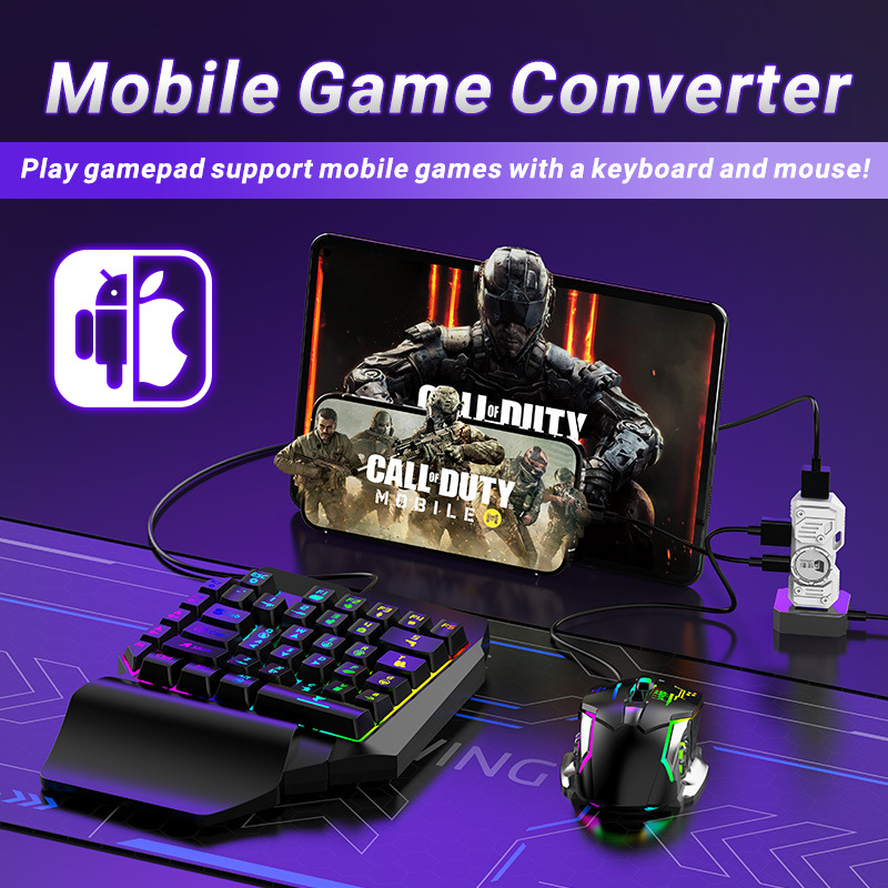 Gaming Keyboard And Mouse Converter For Mobile - ชุดแปลงเกมมือถือ Mobilador Gamer Kit คีย์บอร์ดและเมาส์คอมโบ คีย์บอร์ดเกมมิ่ง