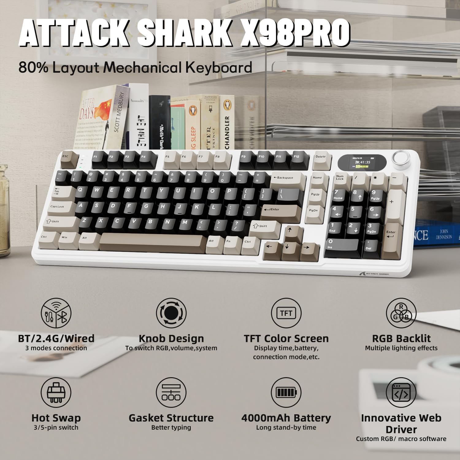 ATTACK SHARK X98Pro คีย์บอร์ดไ - Gaming Keyboard Thocky บทวิจารณ์และราคา