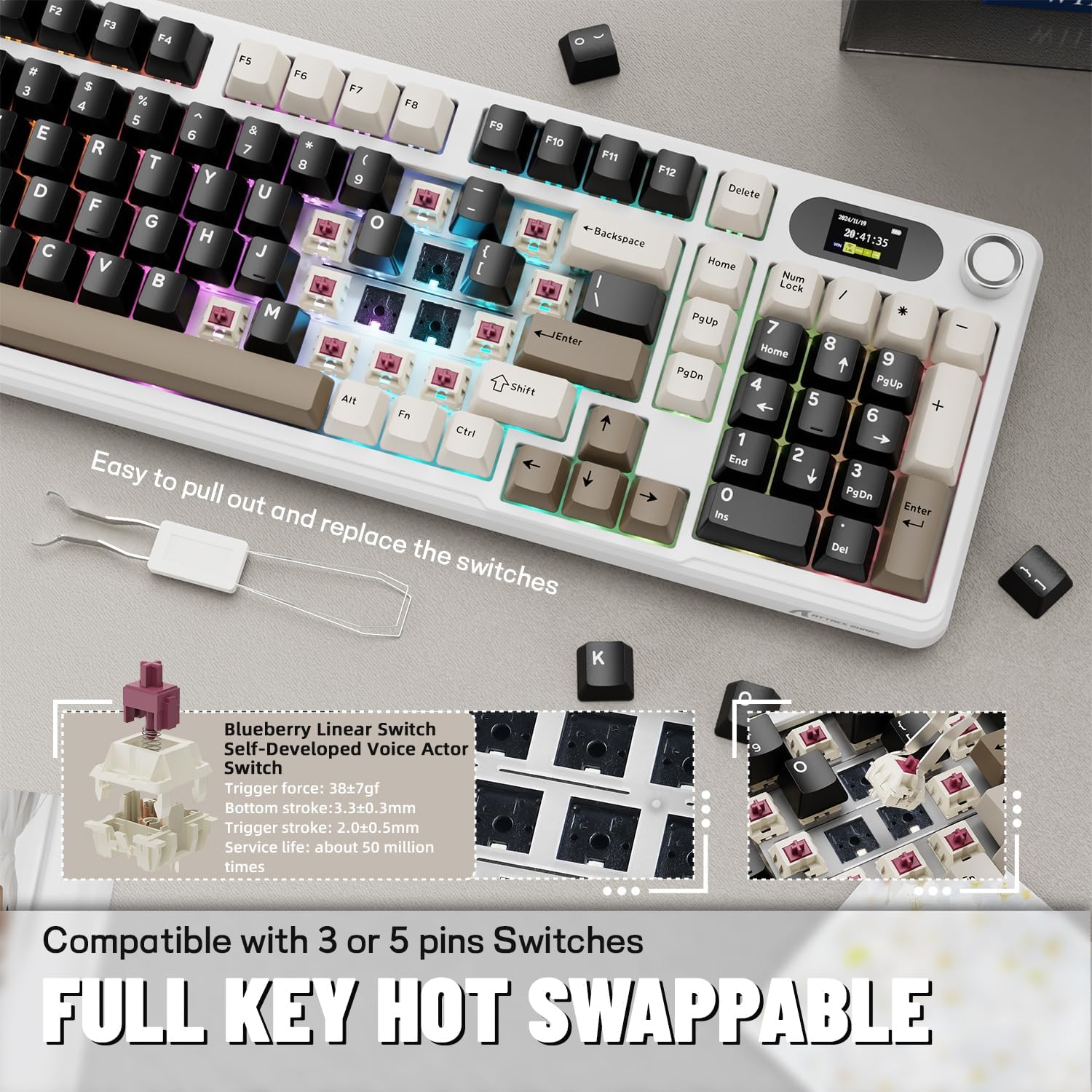 ATTACK SHARK X98Pro คีย์บอร์ดไ - Gaming Keyboard Thocky บทวิจารณ์และราคา