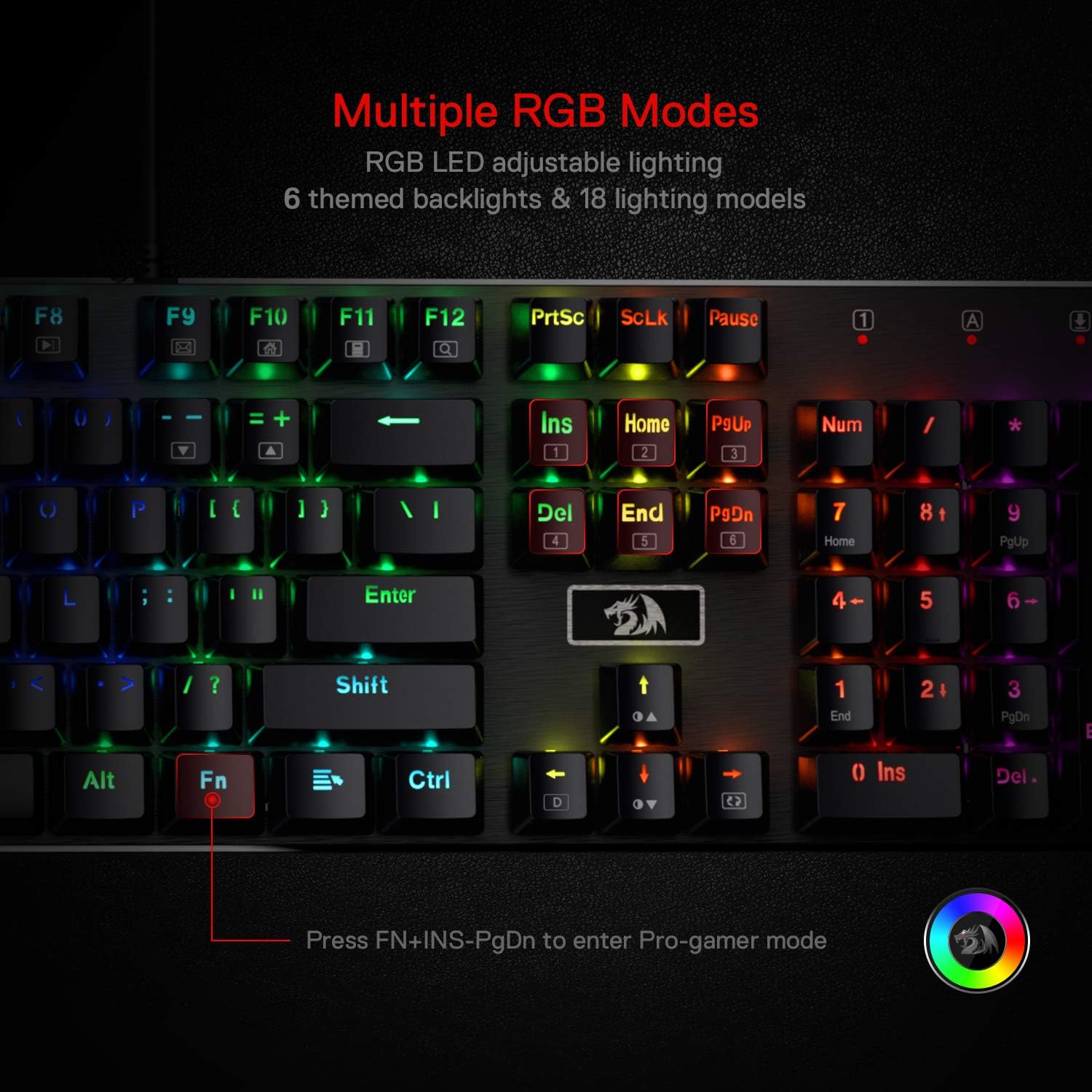 Redragon K556 RGB LED backlit  - Gaming Keyboard No Noise บทวิจารณ์และราคา