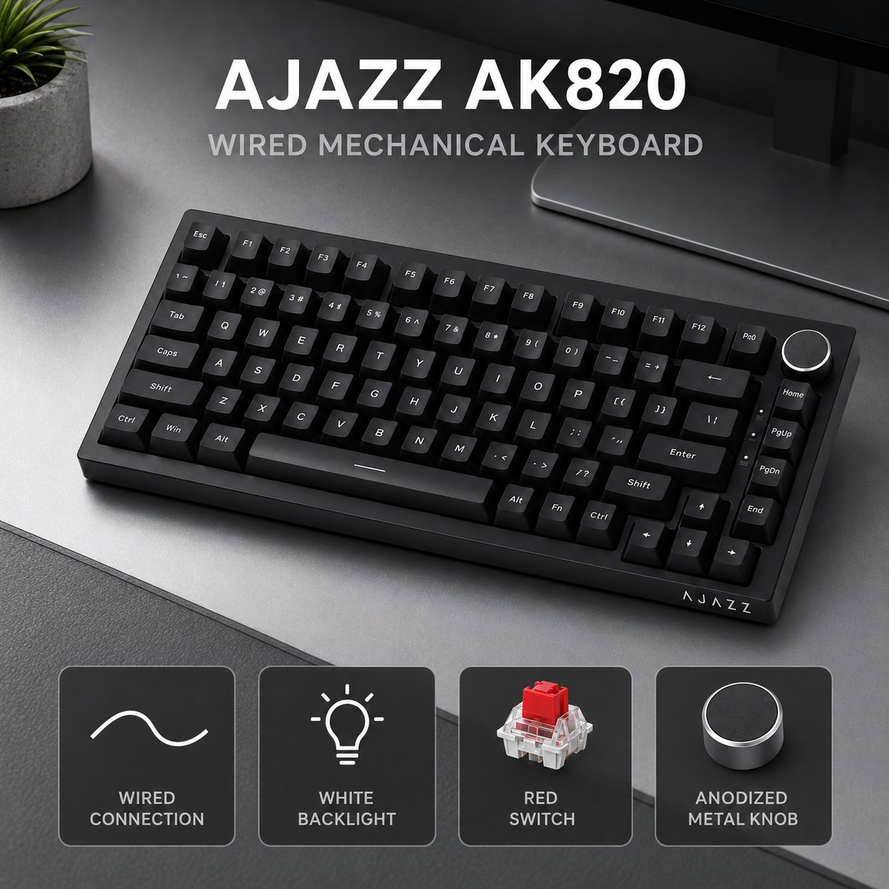 AJAZZ AK820 คีย์บอร์ดไร้สายแบบ - Gaming Keyboard Thocky บทวิจารณ์และราคา