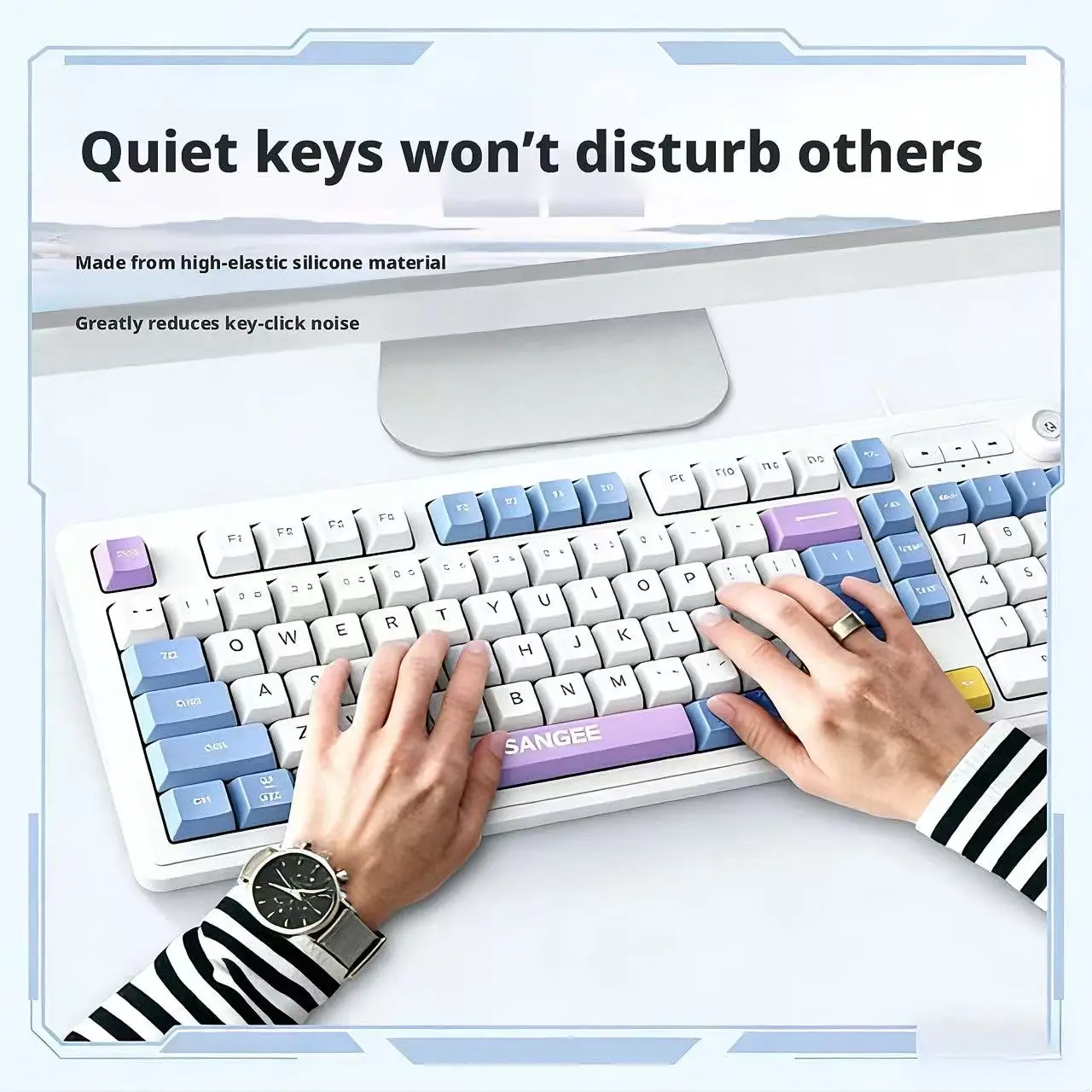 98 คีย์คีย์บอร์ดแบบมีสาย RGB G - Gaming Keyboard No Noise บทวิจารณ์และราคา