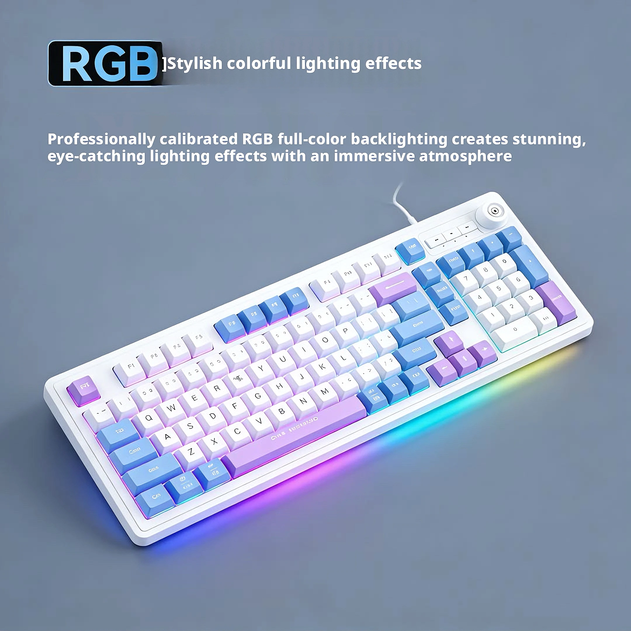 98 คีย์คีย์บอร์ดแบบมีสาย RGB G - Gaming Keyboard No Noise บทวิจารณ์และราคา