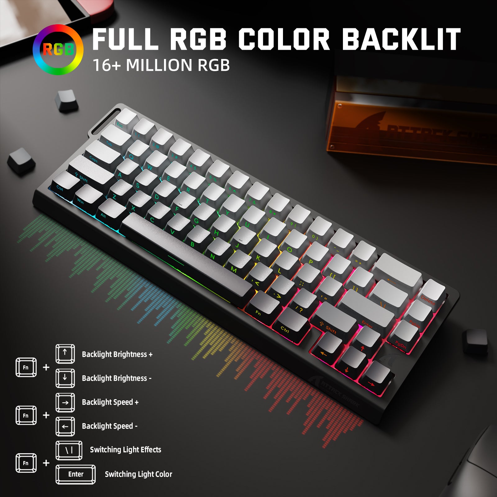 โจมตี SHARK X68 PRO X68PRO เขา - Gaming Keyboard Magnetic Switches บทวิจารณ์และราคา